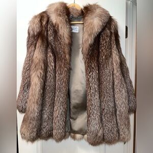 Crystal fox Luxurious Brown Fur Coat
